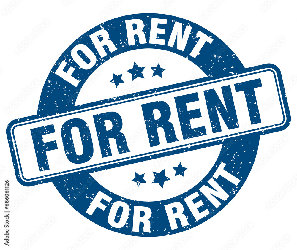 Φωτογραφία for rent stamp. for rent label. round grunge sign