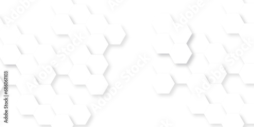 Modern Abstract vector polygonal hexagon pattern. Futuristic abstract honeycomb technology white background. Luxury white hexagon pattern. Abstract background with hexagon.