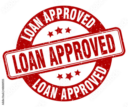 loan approved stamp. loan approved label. round grunge sign
