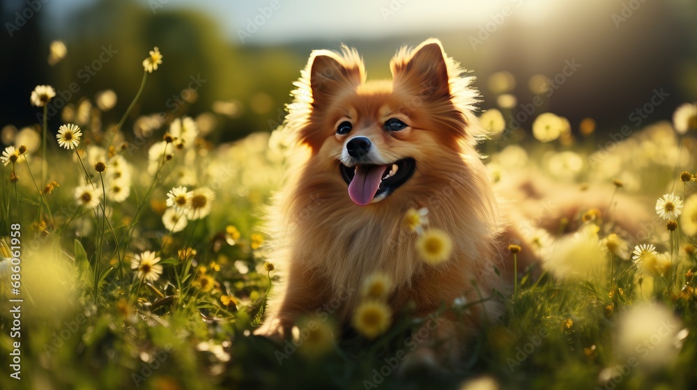 Lovely Brownmixed Puppy Sitting On Grass, HD, Background Wallpaper, Desktop Wallpaper 