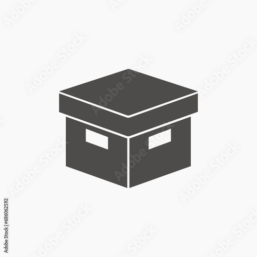 box, package icon vector isolated