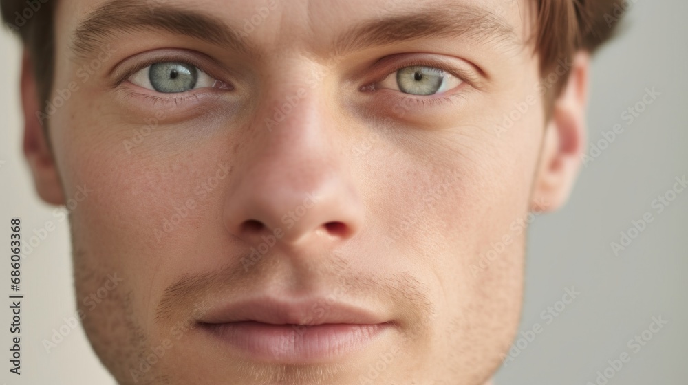 A close, detailed look at the intensity in the man's eyes. A close, detailed look at the intensity in the man's eyes.