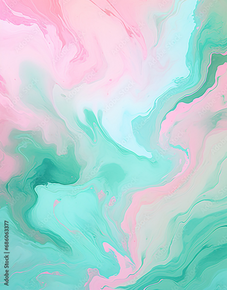 Pastel Pink and Mint marbled background