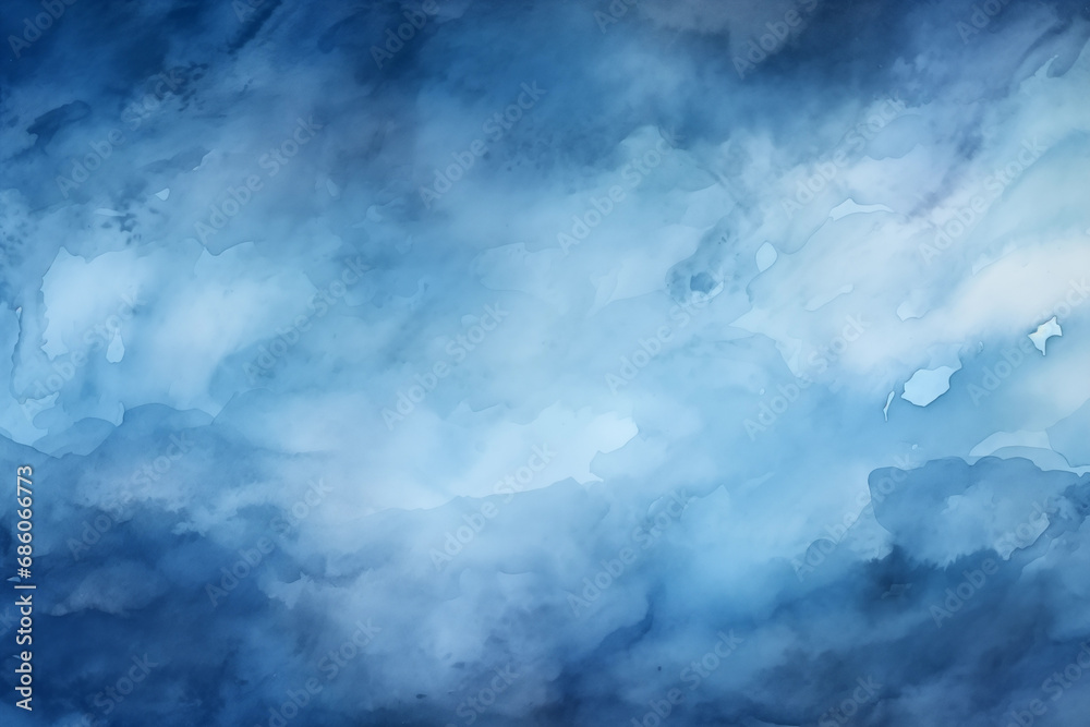 Obraz premium deep navy watercolor smeared over a lighter blue base 