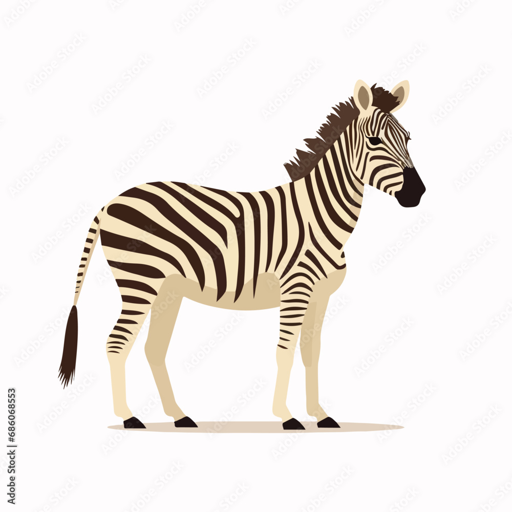 Obraz premium Zebra in cartoon, doodle style. Isolated 2d vector illustration in logo, icon style, Eps 10. AI Generative