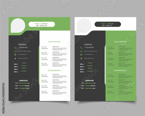 Free PSD clean and modern resume portfolio or cv template
 photo