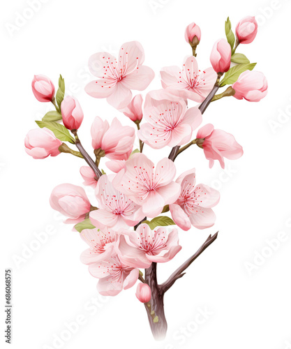 Pastel Cherry Blossom Clipart  Spring Floral Sublimation  Cherry Blossom  Spring Floral Sublimation Cherry Blossom  Transparent Background  transparent PNG  Created using generative AI