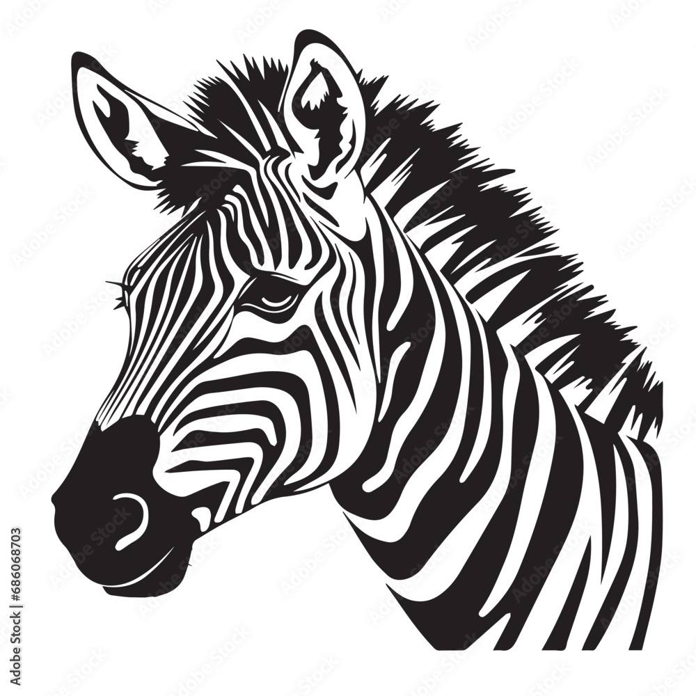 Zebra in cartoon, doodle style. Isolated 2d vector illustration in logo, icon style, Eps 10, black and white. AI Generative Zebra in cartoon, doodle style. Isolated 2d vector illustration in logo, icon style, Eps 10, black and white. AI Generative