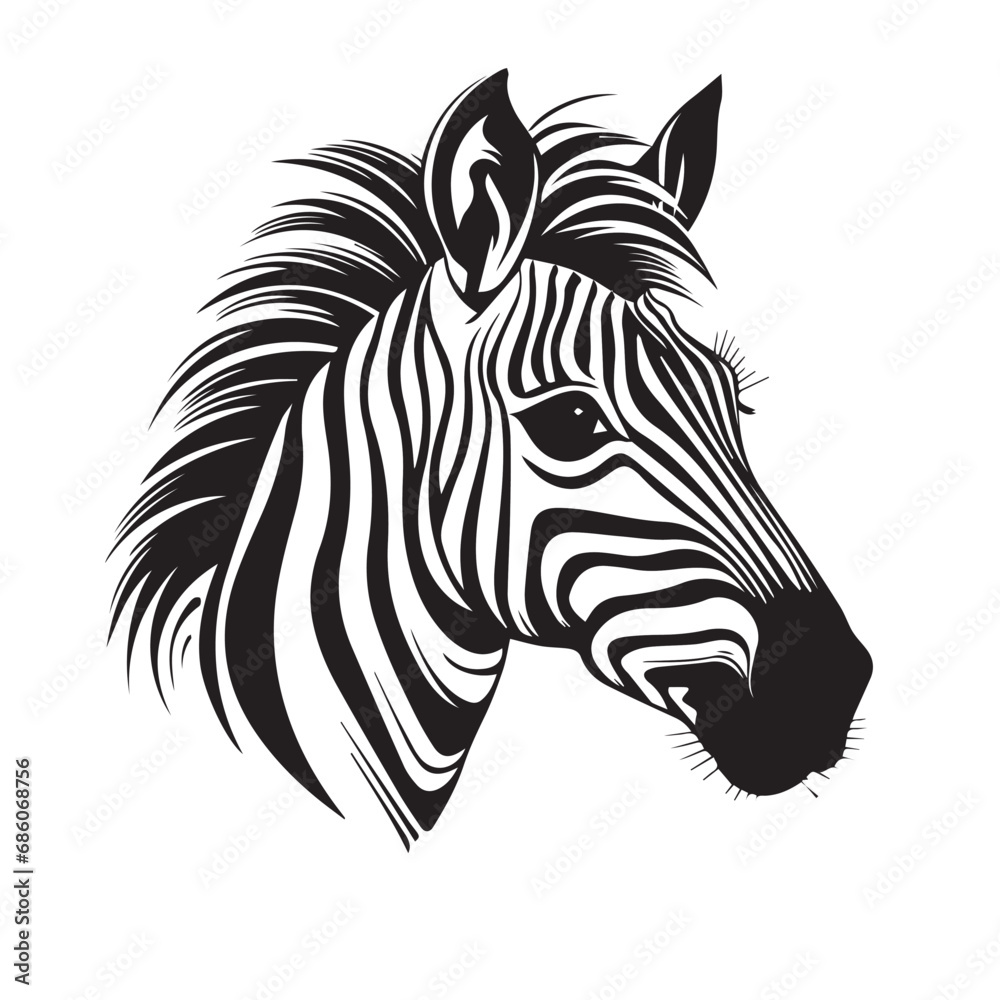 Zebra in cartoon, doodle style. Isolated 2d vector illustration in logo, icon style, Eps 10, black and white. AI Generative Zebra in cartoon, doodle style. Isolated 2d vector illustration in logo, icon style, Eps 10, black and white. AI Generative