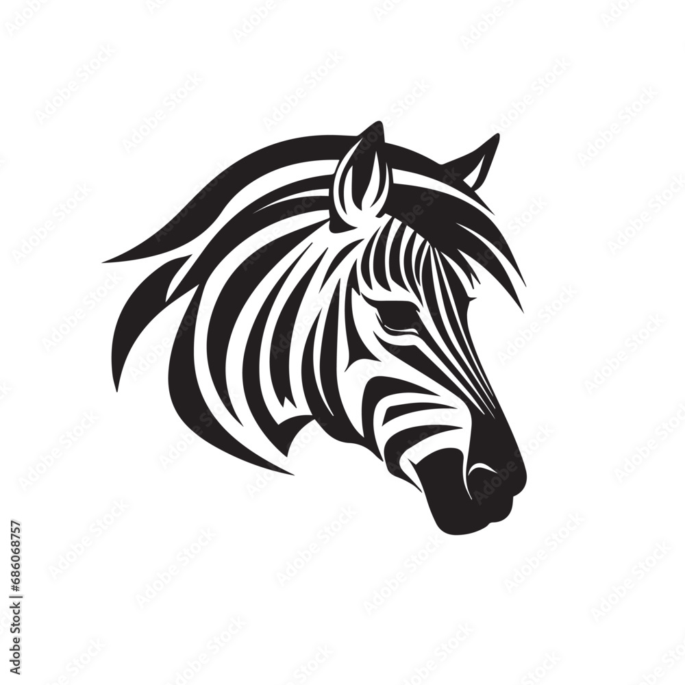 Zebra in cartoon, doodle style. Isolated 2d vector illustration in logo, icon style, Eps 10, black and white. AI Generative Zebra in cartoon, doodle style. Isolated 2d vector illustration in logo, icon style, Eps 10, black and white. AI Generative
