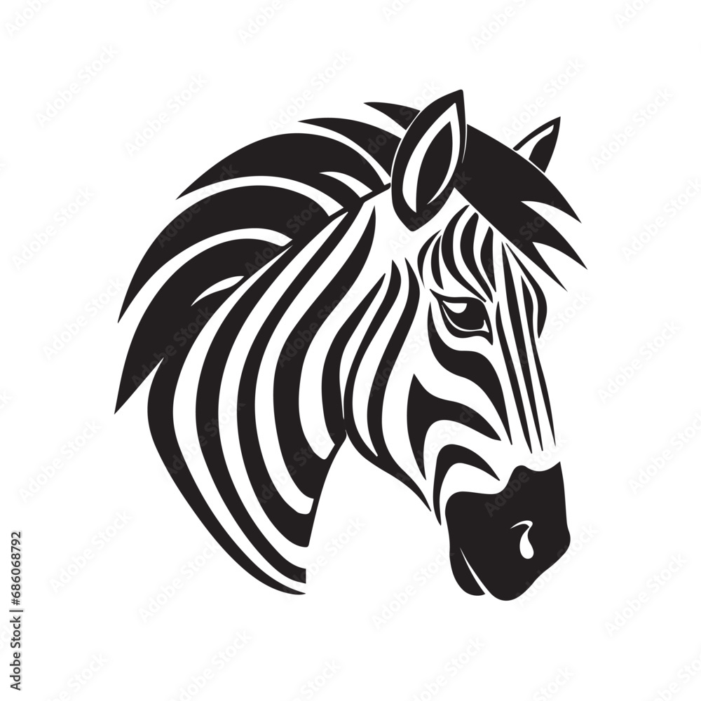 Zebra in cartoon, doodle style. Isolated 2d vector illustration in logo, icon style, Eps 10, black and white. AI Generative Zebra in cartoon, doodle style. Isolated 2d vector illustration in logo, icon style, Eps 10, black and white. AI Generative