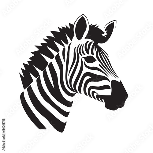 Zebra in cartoon, doodle style. Isolated 2d vector illustration in logo, icon style, Eps 10, black and white. AI Generative