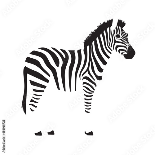 Zebra in cartoon, doodle style. Isolated 2d vector illustration in logo, icon style, Eps 10, black and white. AI Generative photo