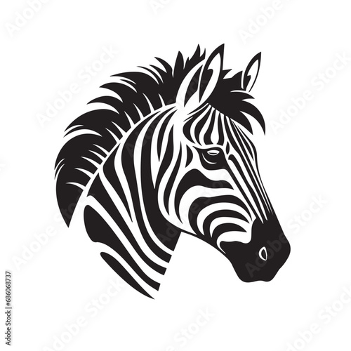 Zebra in cartoon  doodle style. Isolated 2d vector illustration in logo  icon style  Eps 10  black and white. AI Generative