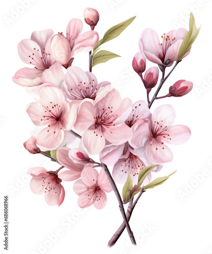 Pastel Cherry Blossom Clipart  Spring Floral Sublimation  Cherry Blossom  Spring Floral Sublimation Cherry Blossom  Transparent Background  transparent PNG  Created using generative AI