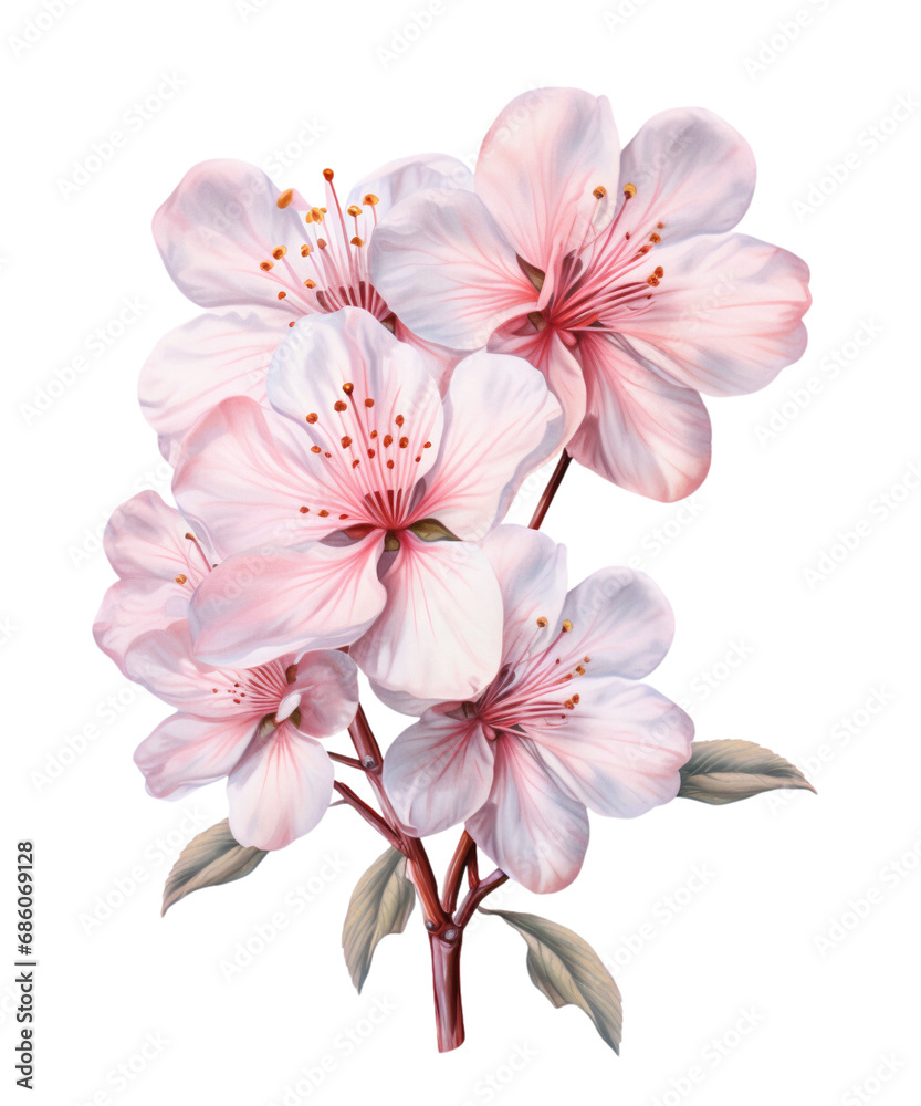 Pastel Cherry Blossom Clipart, Spring Floral Sublimation, Cherry Blossom, Spring Floral Sublimation Cherry Blossom, Transparent Background, transparent PNG, Created using generative AI