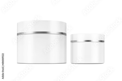 blank packaging white acrylic pot for cream and cosmetic product branding design mock-up