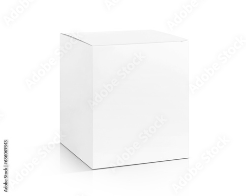 Blank white cardboard paper box for products design mock-up