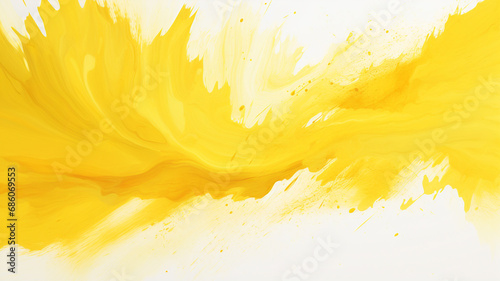 Yellow watercolor brush stroke design decorative background photo