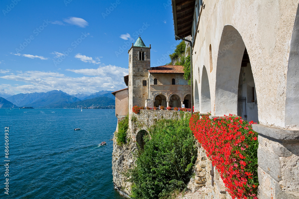Wall Mural Ancient hermitage and monastery of Santa Caterina - Saint Catherine - on the cli