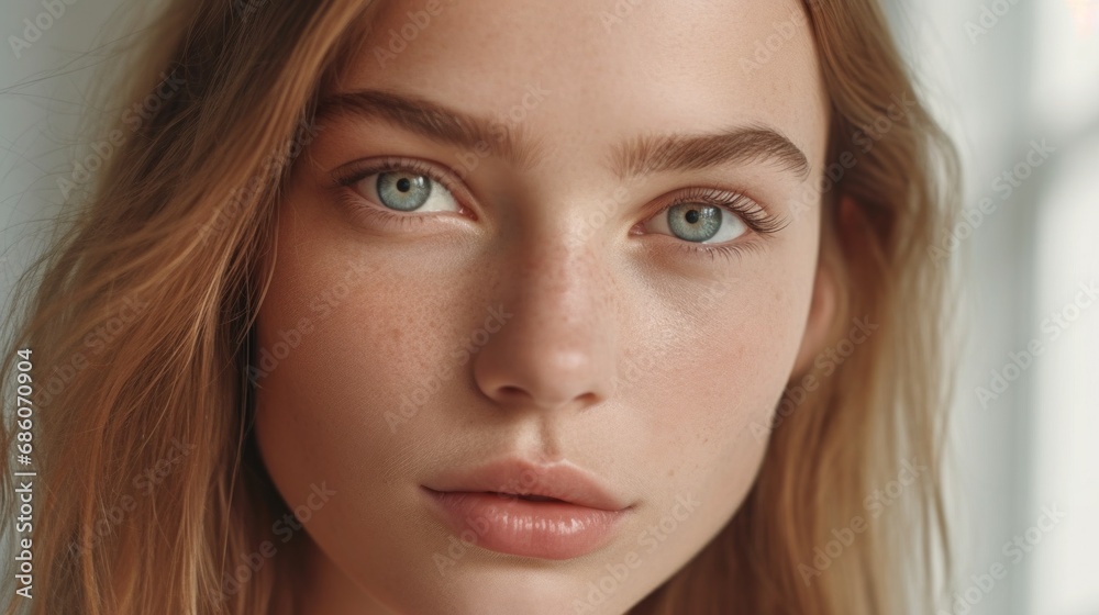 With glossy lips and rosy blush, she captivates effortlessly. With glossy lips and rosy blush, she captivates effortlessly.