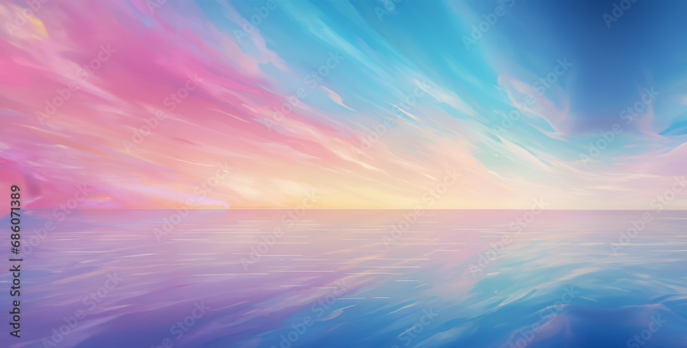 sunrise over the sea, pastel horizon line simple colorful sunrise over the sea, pastel horizon line simple colorful