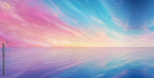 sunrise over the sea, pastel horizon line simple colorful