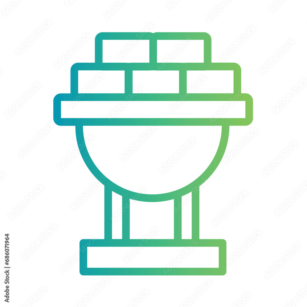 Barbecue Sauna Stone Gradient Outline Icon Barbecue Sauna Stone Gradient Outline Icon