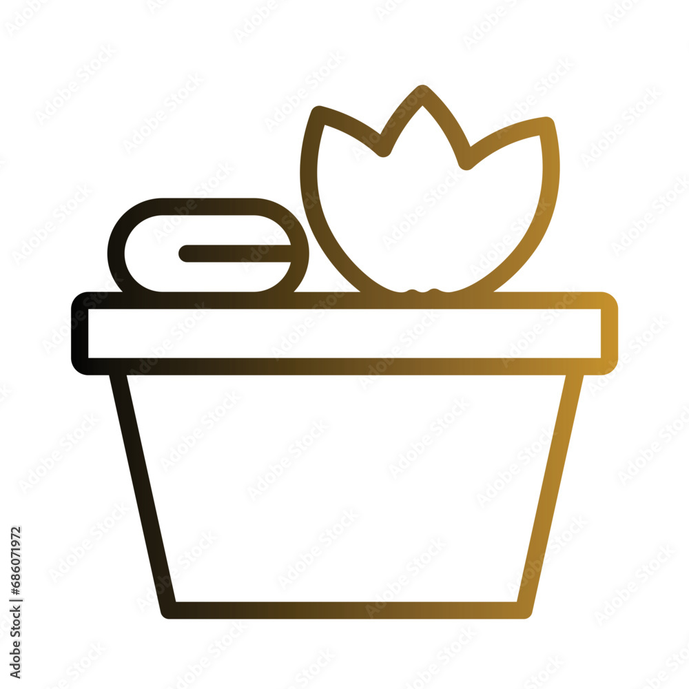 Basket Sauna Towel Gradient Outline Icon Basket Sauna Towel Gradient Outline Icon