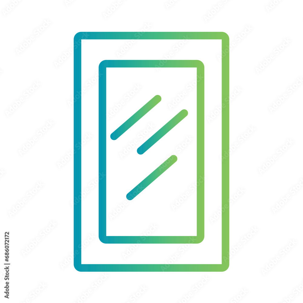 Furniture Mirror Reflect Gradient Outline Icon Furniture Mirror Reflect Gradient Outline Icon