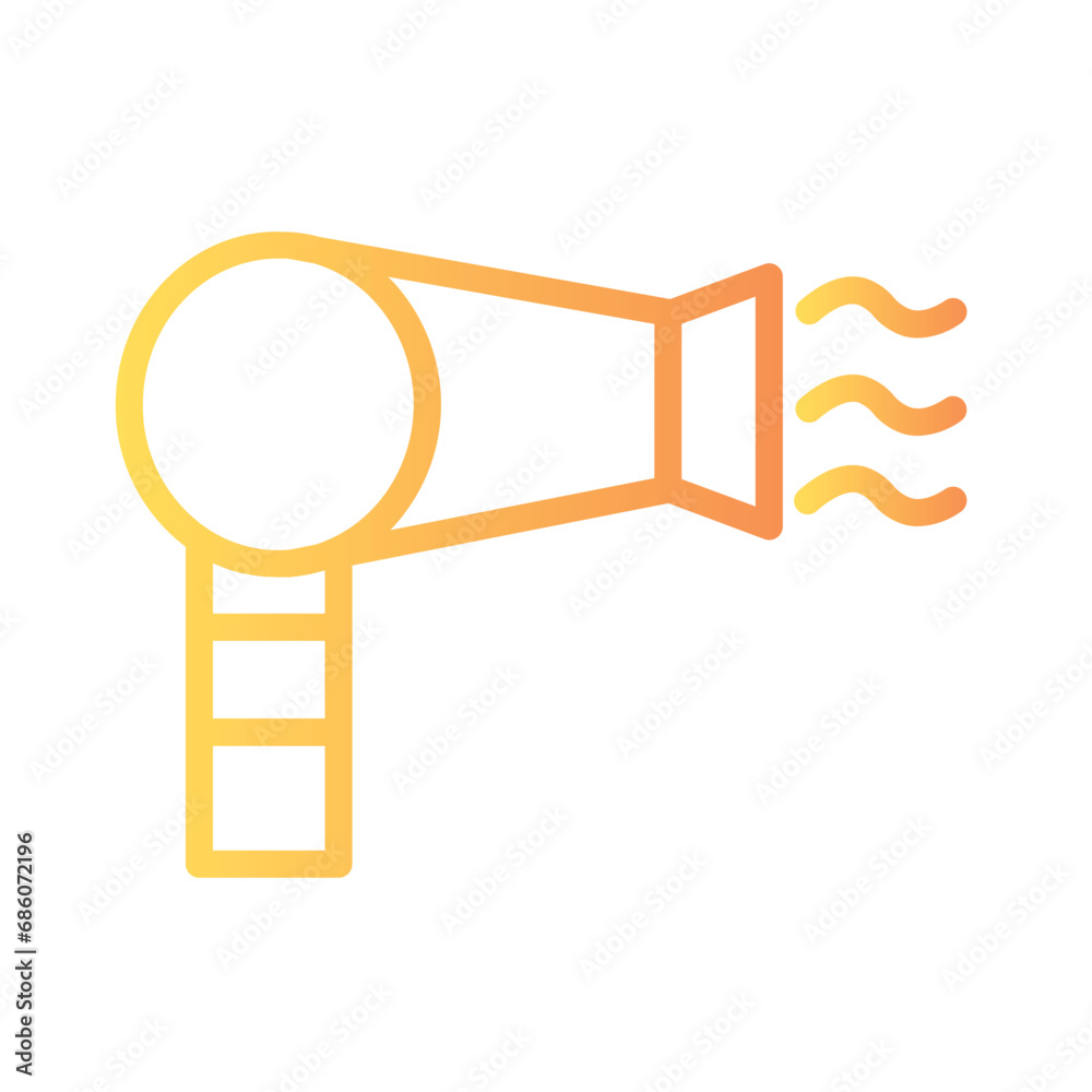Hair Dryer Salon Gradient Outline Icon Hair Dryer Salon Gradient Outline Icon