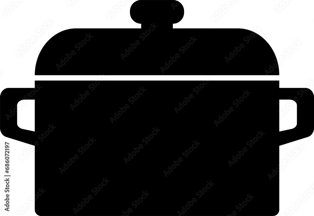 Obraz premium 鍋のシンプルなモノクロイラスト