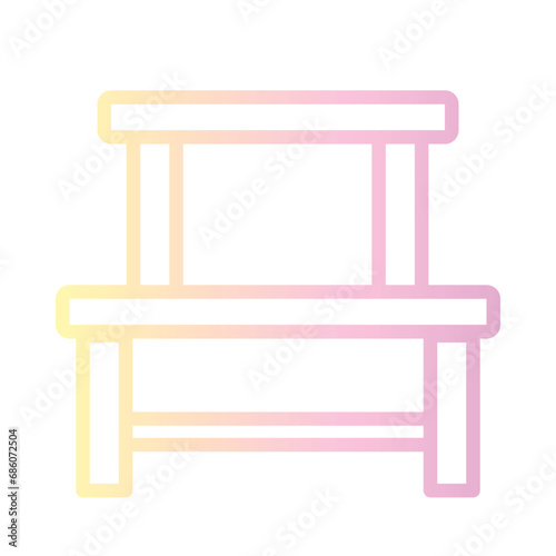 Sauna Bench Wood Gradient Outline Icon