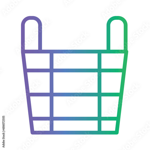Sauna Bath Bucket Gradient Outline Icon