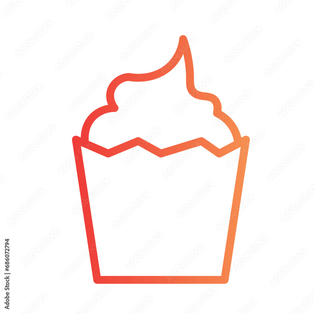 Cake Dessert Pizza Gradient Outline Icon
