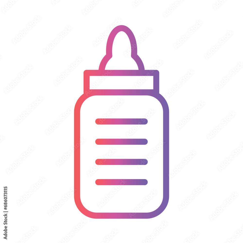 Baby Bottle Child Gradient Outline Icon Baby Bottle Child Gradient Outline Icon