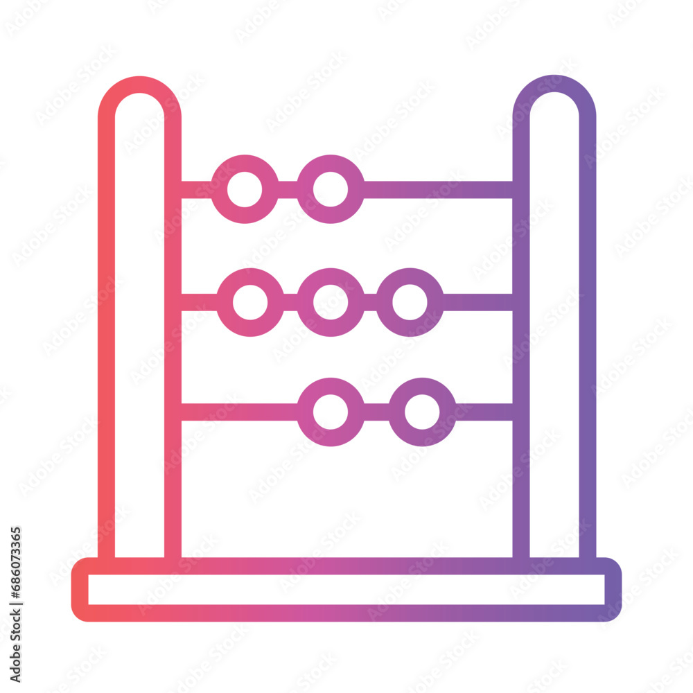 Abacus Machine Calculating Gradient Outline Icon Abacus Machine Calculating Gradient Outline Icon