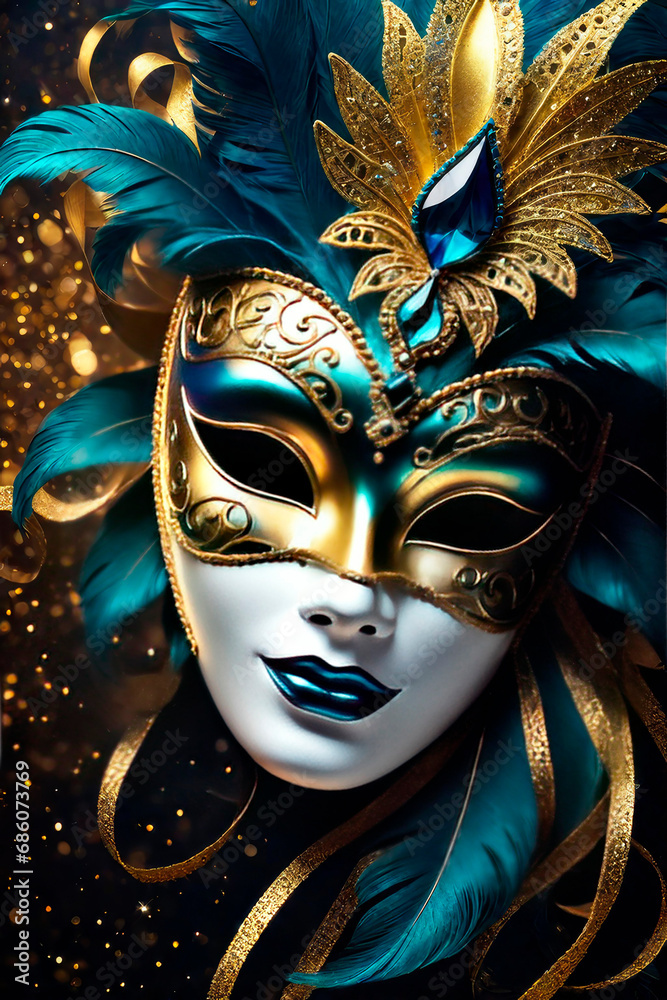 Masquerade disguise concept. Elegant carnival magic mask.