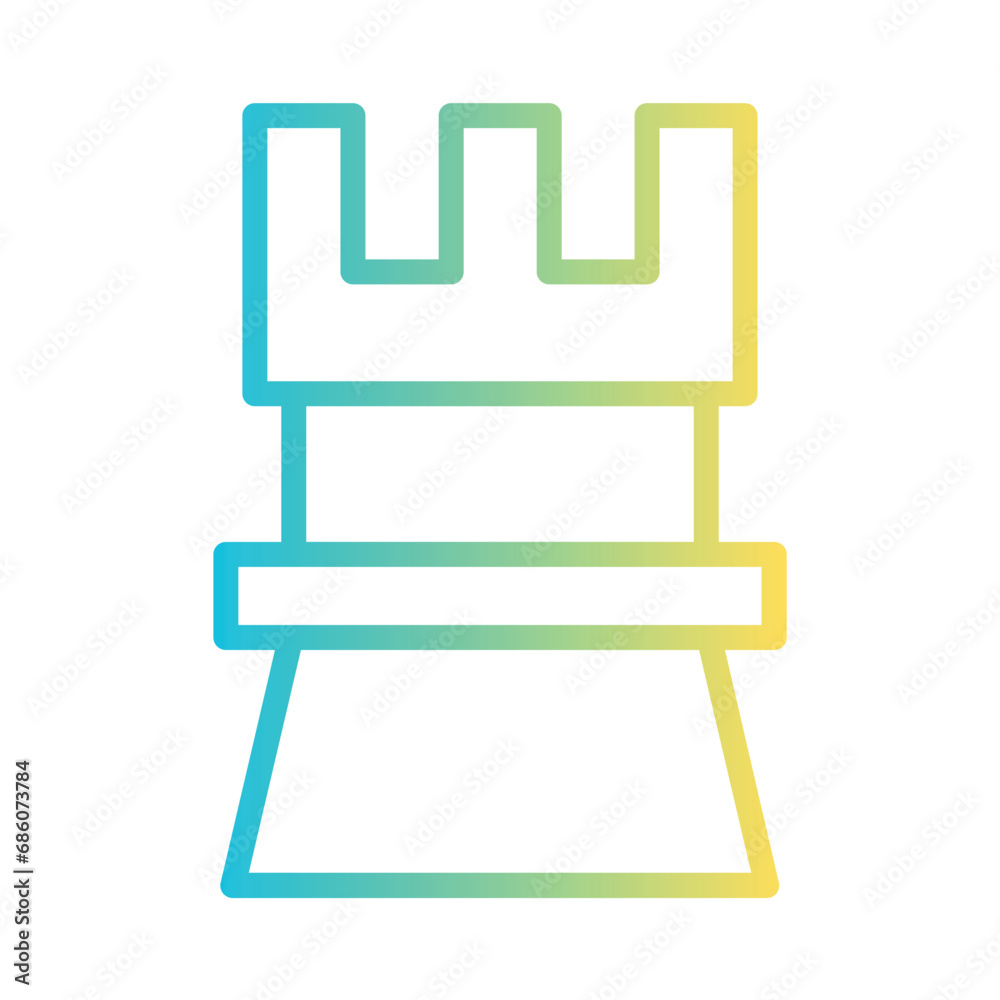 Block Castle Gaming Gradient Outline Icon Block Castle Gaming Gradient Outline Icon