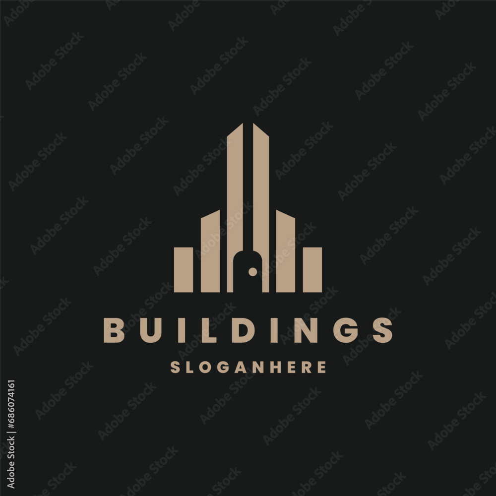 Fototapeta premium Buildings logo template vector illustration design