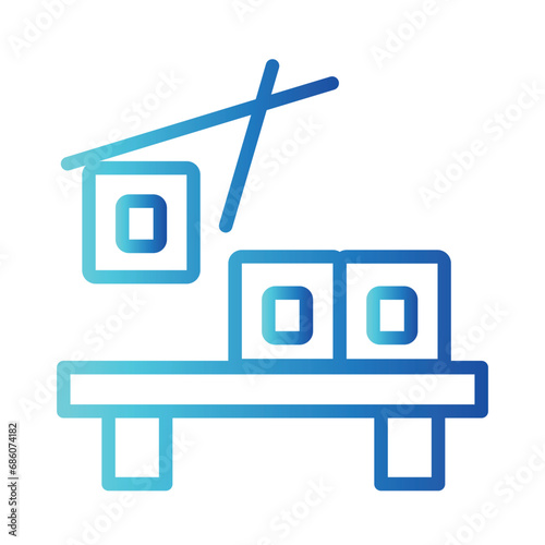 Maki Sushi Food Gradient Outline Icon