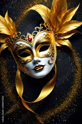 Masquerade disguise concept. Elegant carnival magic mask.