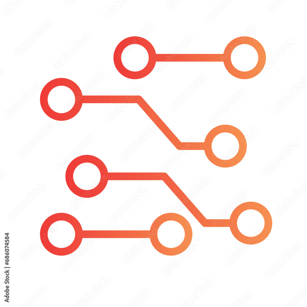 Abstract Board Circuit Gradient Outline Icon Abstract Board Circuit Gradient Outline Icon