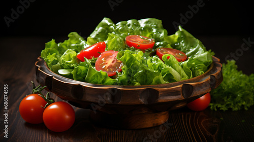 Green vegetable salad with fresh leaves