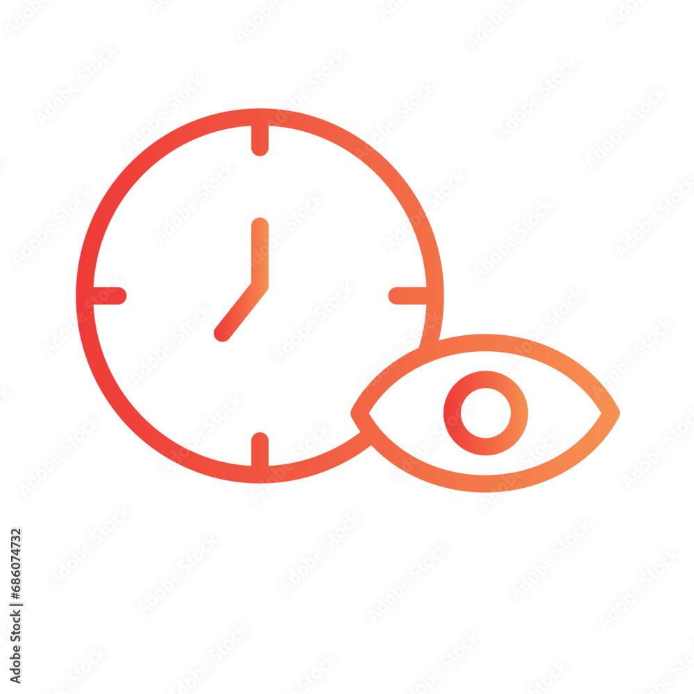 Eye Hour Look Gradient Outline Icon