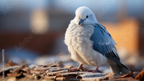 Dove Sitting On Rooftop House Looking, HD, Background Wallpaper, Desktop Wallpaper 