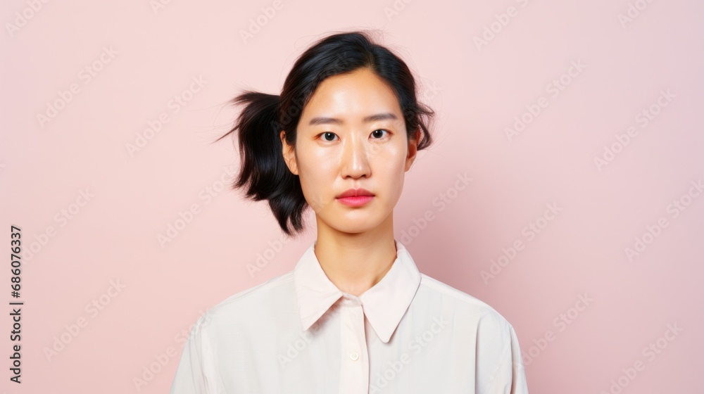 Korean beauty with radiant makeup and glowy skin Korean beauty with radiant makeup and glowy skin