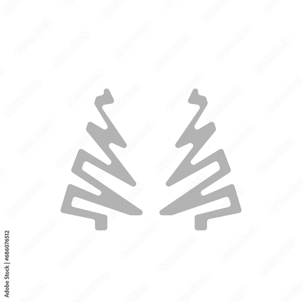 Christmas tree icon on a white background, vector illustration Christmas tree icon on a white background, vector illustration