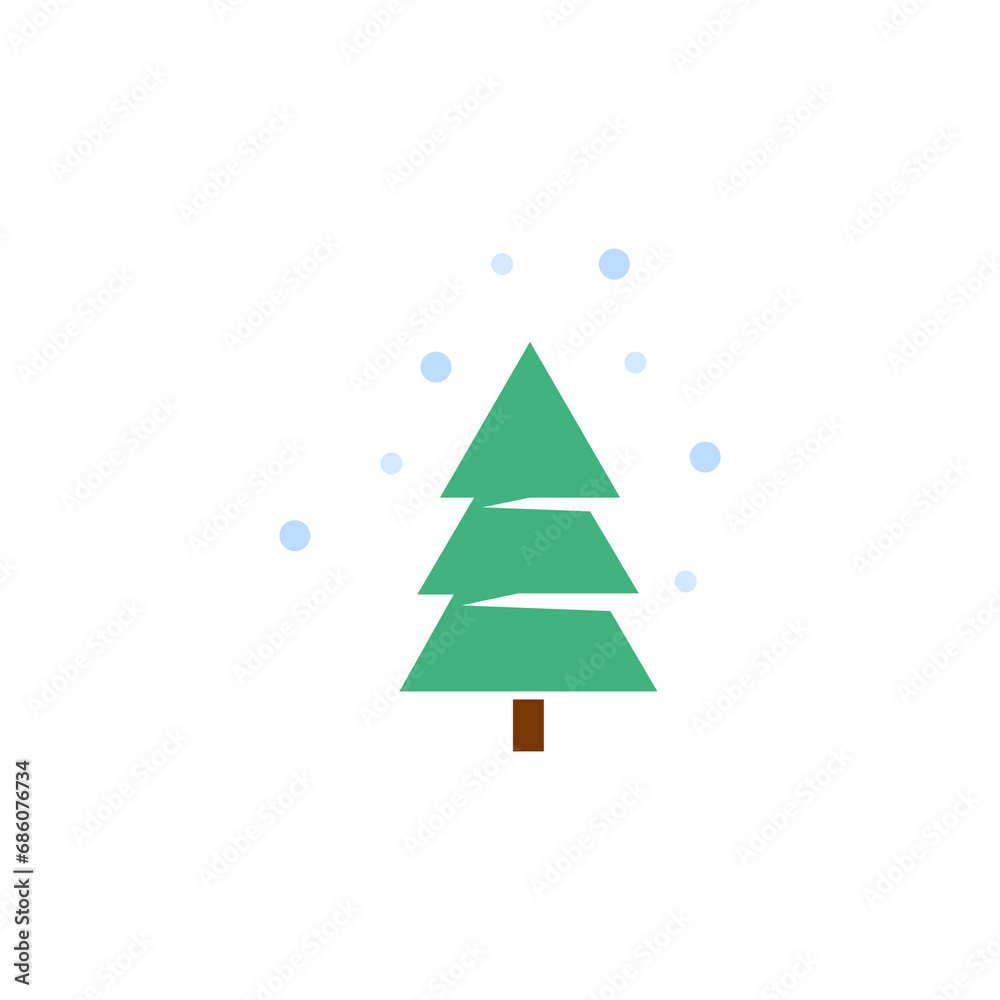Obraz premium Christmas tree icon on a white background, vector illustration
