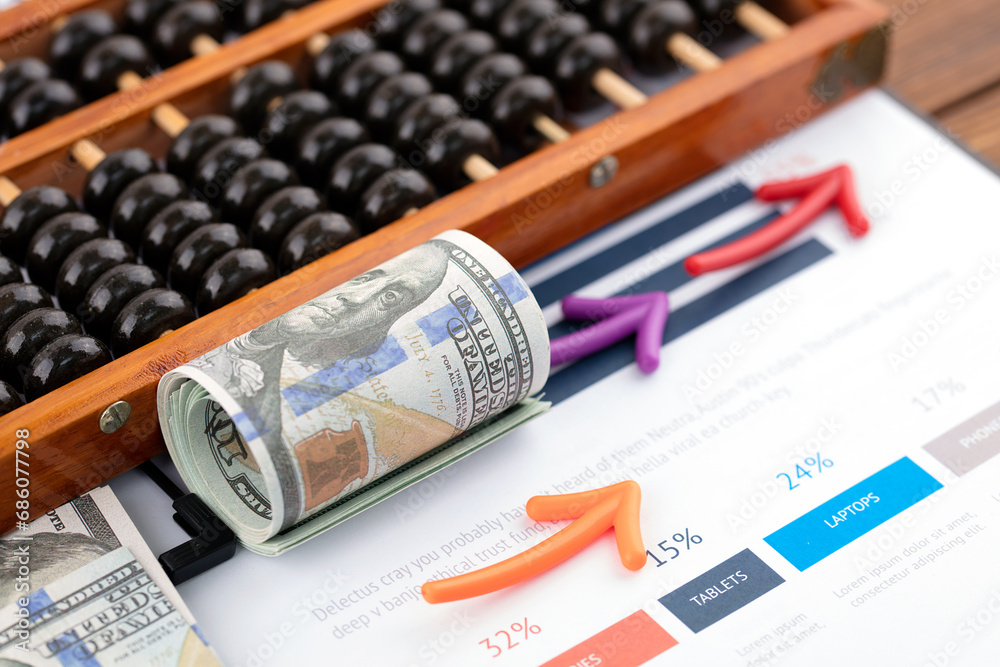 Financial trend arrows indicate direction Financial trend arrows indicate direction